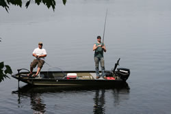 Anglers trying to hook that big Musky during the annual Charlie Baker Memorial Musky Tournament. - Click to enlarge.