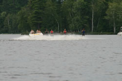 Multiple skiers on 5th Lake - Click to enlarge.